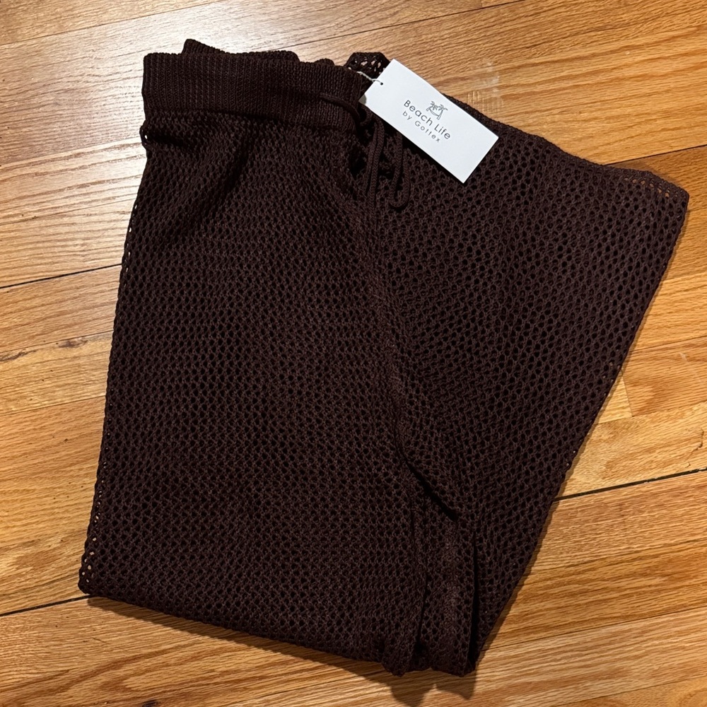 Gottex Brown Mesh Swim Coverup